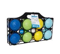 alldoro 60044 Set gioco bocce per bambini, 9 pezzi - plastica - 8 palle in 4 colori + palla bersaglio e custodia - per esterni