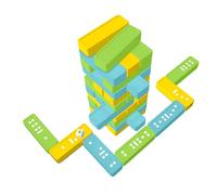 alldoro 60065 Set di giochi 2 in 1 Torre e Domino, 30 blocchi da costruzione in plastica, borsa per il trasporto, per bambini a partire dai 2 anni