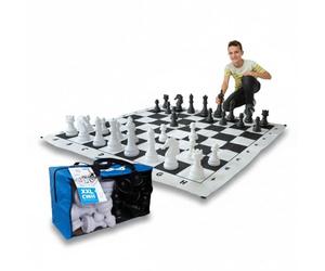 alldoro 60080 Scacchi da giardino, set di scacchi da esterno, scacchi da giardino con 32 pezzi, set di scacchi giganti con borsa da trasporto, per bambini dai 3 anni e adulti