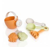 alldoro 60176 Il Mio Primo Giocattolo di Sabbia 7 Pezzi, Paletta, rastrello, Cucchiaio e 3 formine per la Sabbia, plastica Misto Paglia di Grano, Bambini a Partire dai 18 Mesi