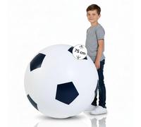 alldoro 60298 - Palla da calcio XXL Ø 75 cm, palla da gioco gonfiabile con mega rimbalzo, in gomma, per interni ed esterni, colore: Nero/Bianco