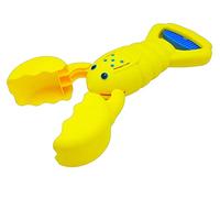 alldoro 63034 draga a mano giocattolo per la sabbia, dentice per la sabbia con disegno di granchio, draga a mano per bambini per la spiaggia e la sabbiera, per bambini dai 3 anni, giallo