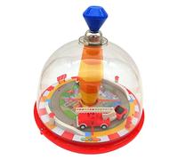 alldoro 68030 - Rotella panoramica dei vigili del fuoco, Ø 19 cm, trotola con suono, trotola con supporto, trotola musicale con camion dei pompieri, trotola classica per bambini dai 18 mesi in su