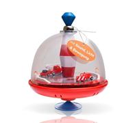 alldoro- Trottola con Camion dei Pompieri, Scala Girevole, luci Lampeggianti e Suoni realistici, batterie Incluse, per Bambini dai 18 Mesi in su, Colore Vigili del Fuoco, 19x23 cm, 68030