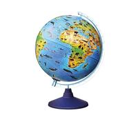 alldoro 68620 3D Lexi Ø 25 cm con app Smartphone IQ Globe, globo illuminato con lampada LED senza cavo, globo per bambini con animali, mappa geografica del mondo (Versione Tedesca)