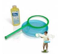 alldoro Bubble Fun 60636 - Anello gigante per bolle di sapone, ca. Ø 21 cm, con acqua di sapone da 250 ml, set XXL con piatto e acqua per bolle di sapone Jumbo, per bambini dai 3 anni e adulti, verde