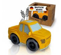 alldoro Pick-up, macchinina per bambini dall'anno di età | robusto mix di plastica e paglia di grano, 14,5 cm, in cameretta e come gioco da sabbia, in giardino, sabbiera o spiaggia