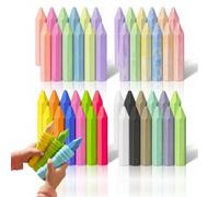 alldoro Set gessetti stradali 51 pezzi, gessi neon e tie-dye | gesso stradale, per compleanni e asilo, 48 gessetti + 3 portagessi, ideale come regalo, per bambini dai 3 anni