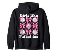 alle Ragazze Piace Il Futbol Too Pink Bow Felpa con Cappuccio