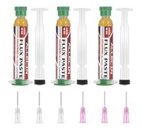 ALLECIN 3 Pezzi 10mL Flussante per Saldatura Senza Piombo Solder Flux Paste No Clean 10CC Flussanti per Saldature Flusso per Pasta Saldante AEC-223 con Asta di Spinta e Ago per PCB SMD BGA