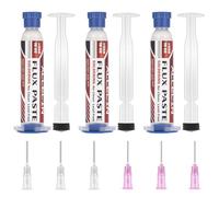 ALLECIN 3 Pezzi 10mL Flussanti per Saldatura Senza Piombo Solder Flux Paste No Clean 10CC Flusso per Pasta Saldante Flussante alla Colofonia AEC-558 con Asta di Spinta e Ago per PCB SMD BGA