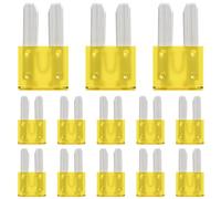 ALLECIN 30 Pezzi 20A Micro2 Fusibili Auto 20Amp Micro 2 Fusibile Lamellari 20Ampere Car Fuses per Camper Camion Moto Barca