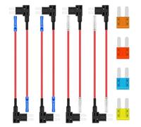 ALLECIN 8 Pezzi Micro2 Rubacorrente Fusibile a Lama 12V Portafusibili Adattatore Piggyback Add A Circuito Fuses Tap Fuse Adapter con Fusibili Lamellari 5A 10A 15A 20A per Auto