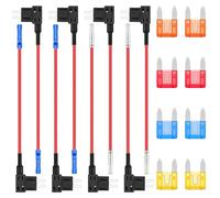 ALLECIN 8 Pezzi Mini Rubacorrente Fusibile a Lama 12V Portafusibili Adattatore Piggyback Add A Circuito Fuses Tap Fuse Adapter con Fusibili Lamellari 5A 10A 15A 20A per Auto