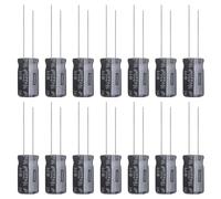 ALLECIN Condensatori Elettrolitici 220uF 16V Condensatore Elettrolitico in Alluminio 220µF 16Volt 6x12MM Electrolytic Capacitor 220 uF MFD 105°C (Confezione da 15 Pezzi)
