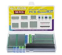ALLECIN Kit di Basetta Millefori Scheda PCB 20 Pezzi Doppia faccia Circuito Stampato Prototipo 20 Pezzi Connettori Maschio Femmina 40 Pin Header 18 Pezzi 2Pin 3Pin Morsettiera a Vite 5MM (58 Pezzi)