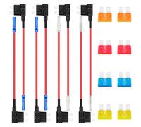 ALLECIN Standard Rubacorrente Fusibile a Lama 12V Portafusibili Adattatore Piggyback Add A Circuito Fuses Tap Fuse Adapter con Fusibili Lamellari 5A 10A 15A 20A per Auto (8 Pezzi)