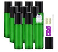 Alledomain 10ml 10 pezzi flaconi roll-on per oli essenziali - Colore Verde
