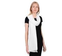 Allée du Foulard - Sciarpa di Cotone 100% 180 x 50 CM, Foulard per Capelli Donna e Uomo, Stola per Matrimonio, Ideale per l'Inverno e l'Estate, Più di 50 Colori Unici e Chic, Cheche Versatile (Bianco)