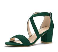 Allegra K A18092000ux0009, Sandalo con Tacco Donna, Verde, 38 EU