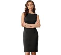 Allegra K Abito a Sigaretta per Donne, Abito da Natale, per Insegnanti, da Ufficio, Senza Maniche, con Scollo a Barchetta, Abiti Professionali, Nero , 3XL
