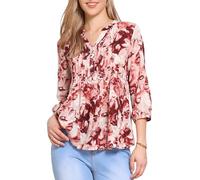 Allegra K Camicia Casual da Donna con Scollo A V, Stampe Floreali, Bottoni E Maniche A Sbuffo Beige Rosso L