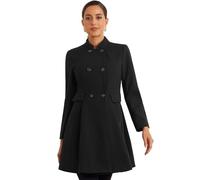Allegra K Cappotto Colletto da Donna con Tasca Cappotti Invernali a Maniche Lunghe a Doppio Petto Nero M