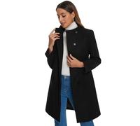 Allegra K Cappotto Donna con Colletto Rialzato Capispalla Invernale a Maniche Lunghe Nero L