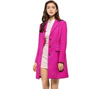 Allegra K Cappotto invernale da donna 2024, monopetto lungo, Rosa caldo, Large