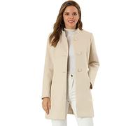 Allegra K Cappotto invernale da donna con colletto alla coreana, monopetto, capispalla, Beige, Medium