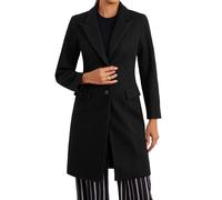 Allegra K Cappotto Risvolto da Donna con Tacca per Tasche con Bottoni Cappotti Invernali Eleganti a Maniche Lunghe Nero M
