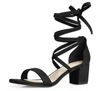 Allegra K Chunky, Sandalo con Tacco Donna, Nero, 38.5 EU