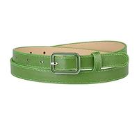 Allegra K - Cinture a vita sottile per le donne con fibbia rettangolare ad ardiglione, cintura in pelle per pantaloni Verde vita 30/37"