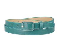 Allegra K Cinture sottili per le donne rettangolo Pin Buckle Skinny Cintura in pelle per pantaloni vestito, Blu, vita 30/37"