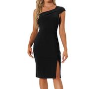 Allegra K Donna Abiti Senza Maniche Monospalla per Abito Aderente Tubino alla Moda per Il Giorno di San Patrizio Nero XL