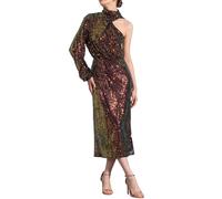 Allegra K Donna Abito Lungo Sexy da Festa Scintillante con Maniche Lunghe E Paillettes Monospalla Multicolore L