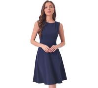 Allegra K Donna Abito Tubino per Abiti Eleganti con Scollo Quadrato E Linea Ad A per Ufficio da Insegnante Blu Scuro S
