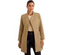 Allegra K Donna Cappotti Abbottonati Per Cintura A Maniche Lunghe Con Colletto Alla Coreana Cappotto Lungo Classico Invernale Cachi L