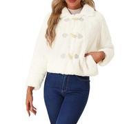 Allegra K Donna Cappotti Corto In Pelliccia Sintetica Per Giacca Invernale Casual Con Colletto Soffice Caldo Cappotto Bianca XS