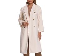 Allegra K Donna Cappotto Da Marinaio Invernale Per Capispalla Con Risvolto Dentellato Cappotto Lungo Doppiopetto Albicocca M