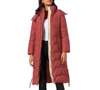 Allegra K Donna Cappotto Lungo Invernale Piumino con Cappuccio | Design Ispessito con Due Tasche Mantiene Caldo Adatto per Uso Quotidiano Lavoro All Aperto Viaggio e Escursionismo