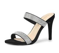 Allegra K Donna Ciabatte con Strass sul Tallone Nero 38.5