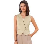 Allegra K Donna Gilet Blazer Scollo a V senza Maniche Lavoro Ufficio