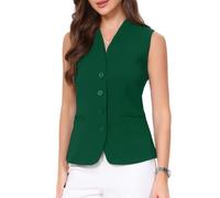 Allegra K Donna Gilet Scollo V Bottoni Senza Maniche Formale