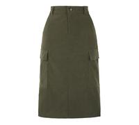Allegra K Donna Gonne Cargo Gonne Midi in Velluto A Coste Elastiche A Vita Alta con Tasche Army Green L