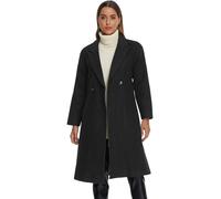 Allegra K Donna Soprabito Invernale Cappotto Lungo Di Media Lunghezza Doppiopetto Con Revers Classico Nero S