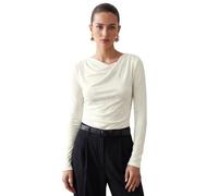 Allegra K Donna Top Collo Scialle Maniche Lunghe Drappeggiato