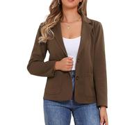 Allegra K Donna Vintage Casual Blazer con Rever a Tacca Maniche Lunghe | Foderato Tasche Frontale con Bottoni Revers a Lancia Lavoro Ufficio Vita Quotidiana Formale Professionale Viaggio