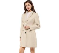Allegra K Donne Cappotto Manica Lunga Monopetto Bavero Dentellato Petto Singolo Body Elegante Festa di San Patrizio Bianco crema XS