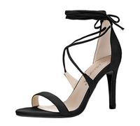 Allegra K donne punta aperta Stiletto tacco alto sandali stringato Nero 42